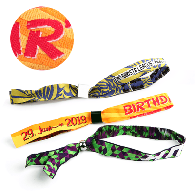 Printed fabric wristbands