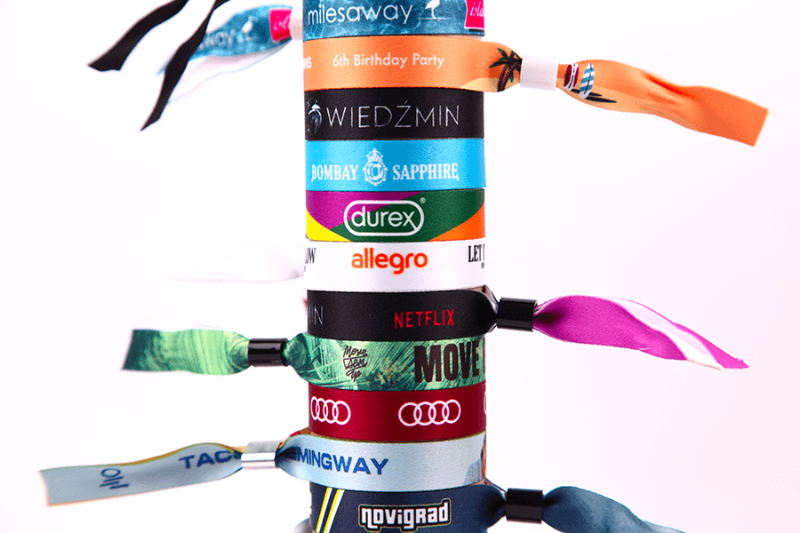 Printed fabric wristbands
