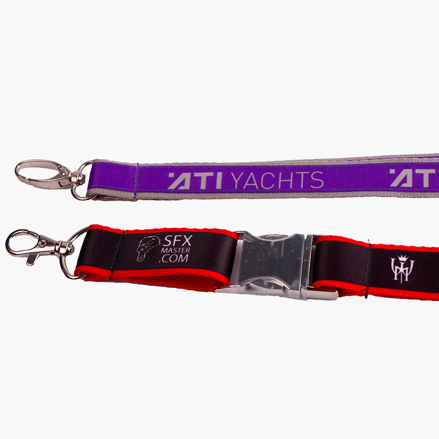 Double layer custom printed lanyards