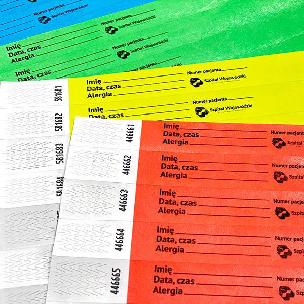 Tyvek wristbands for hospitals