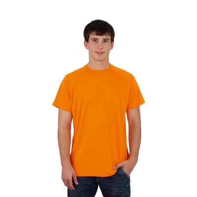 T-shirt with your logo print, material: polyester, color: orange ...