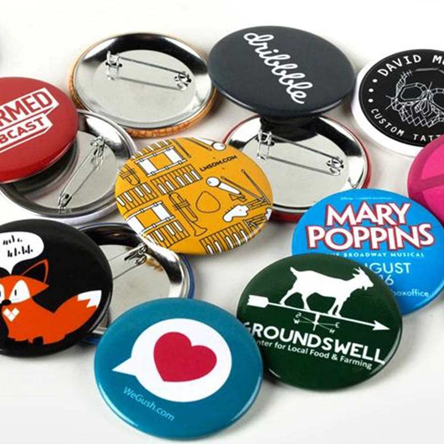 Custom button pin badge