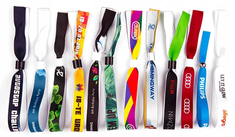 Printed fabric wristbands