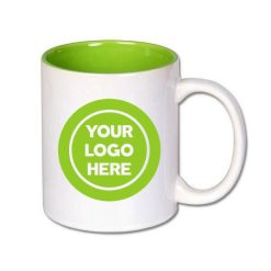 Alternative view of Promotional mugs with full printing | White with a colored interior